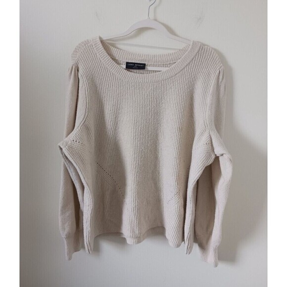 Lane Bryant Sweater Pullover Knit Long Sleeve Scoop Neck Beige Plus Size 18/20 - Picture 1 of 7